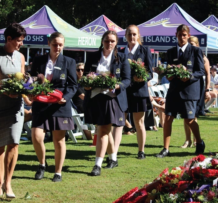 ANZAC day ceremonies. Images. Pictures. Bribie Island. Brisbane.