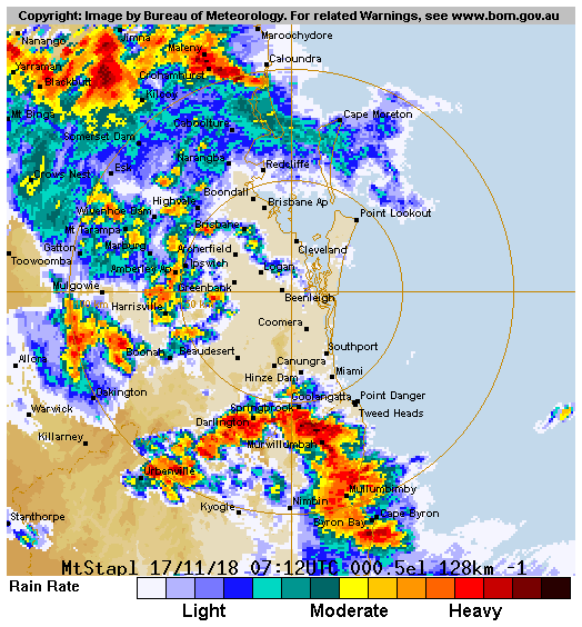 Severe thunderstorm warning for SE Queensland
