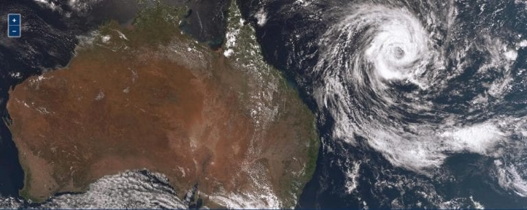 Cyclone Oma heading SW towards Southern Queensland