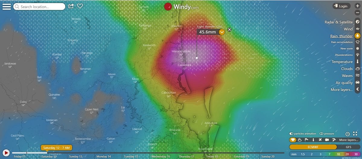 weather forecats brisbane bribie island moreton bay